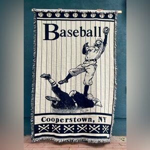 Cooperstown NY Baseball Throw Blanket